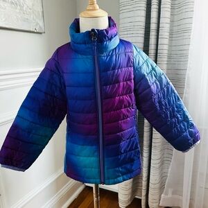 Amazon Essentials Girls Gradient Blue and Purple Puffer Jacket